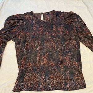 Torrid Black, Blue and Red Cheetah Patterned Blouse